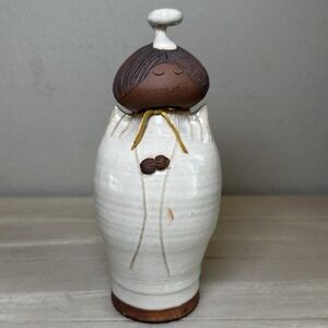 Val Knight Studios Pottery Native American Angel with Halo Hand Signed 7"H‎